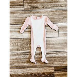 Mon Tresor Bebe Ribbed Stripe Footie, Size 6M